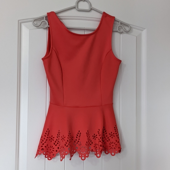 Tops - Free add on - Peplum Dress Top with Lace Cutouts